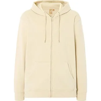 Oblečení a móda JHK Unisex mikina Fuji s kapucí a zipem Barva: Buttercream, Velikost: 3XL G_JHK425