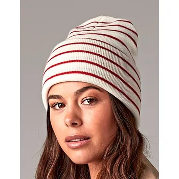 Čepice Beechfield Originální Deep Cuffed Striped Beanie Barva: Černá, Velikost: One Size G_CB39R