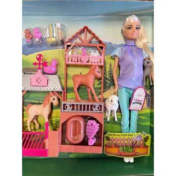 Panenka Panenka se zvířátky Farma Sada Život na venkově Kůň Ovce Kráva Panenka 01BL