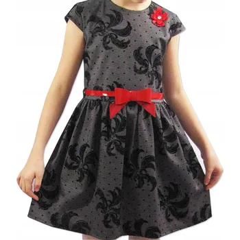 Dámské šaty 122cm semišové Šaty s květinami mašle BS506