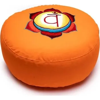 Obývací pokoj YOGI & YOGINI Meditační polštář z organické bavlny ORANŽOVÁ|ČERVENÁ|ŽLUTÁ