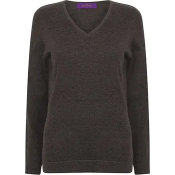Dámský svetr Henbury Lehký dámský svetr s výstřihem do V Barva: Grey Marl, Velikost: 3XL G_W721