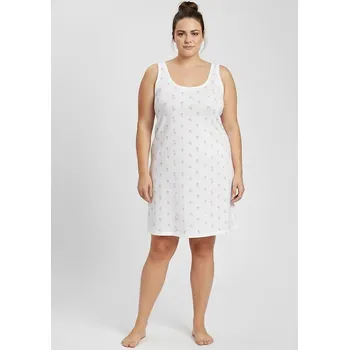 Dámská dlouhá spodnička Gucio L-2XL bílé květy XL