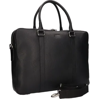 Pánská aktovka business taška kožená 120621- BLACK-ČERNÁ