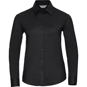 Dámská košile Russell Collection Dámská košile Oxford L/S Easy Care Barva: black, Velikost: XS G_Z932F