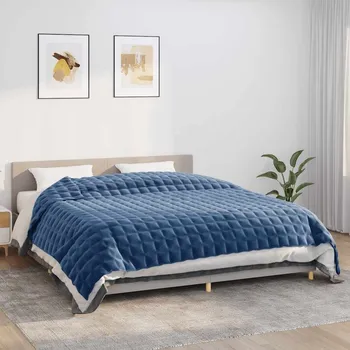 deka vidaXL Zátěžová deka 235 x 290 cm 11 kg textil [350786] Barva: Modrá