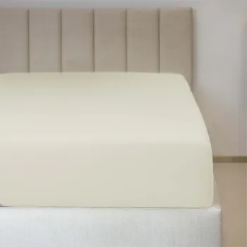 Prostěradlo Jiří Polášek Napínací JERSEY bavlněné prostěradlo slonová kost č. 56 Velikost: 140x200 na výšku 15-18 cm N