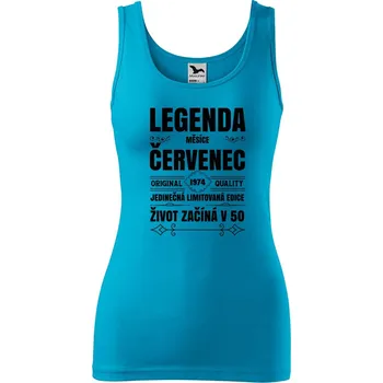 DOBRÝ TRIKO Dámské tílko s potiskem Zrození legendy měsíce Velikost: M, Barva: Tyrkysová