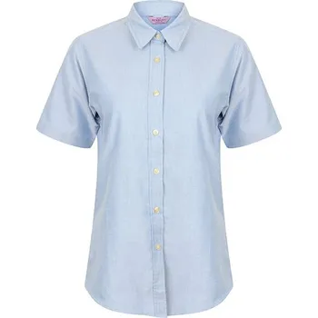 Henbury Dámská klasická košile Oxford s krátkým rukávem Barva: Blue Oxford, Velikost: 4XL (22) G_W516