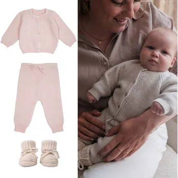 Capáčky LODGER Merino set - svetřík, tepláčky a capáčky Tan/Birch vel. 62