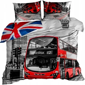 Povlečení Povlečení Bavlna Satén 220x200 AUTOBUS UK