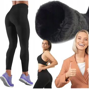 Dámské legíny Dámské zateplené zimní teplákové kalhoty s kostkovaným vzorem, modré, velké Vel, velikost XL