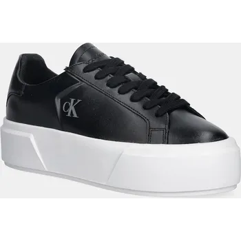 Pánské tenisky Kožené tenisky Calvin Klein FLATFORM LACE UP LTH MG YW0YW01928 černá 99X, EUR 38