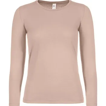 Dámské tričko B&C Dámské tričko E150 s dlouhým rukávem Barva: Millennial Pink, Velikost: XL G_BCTW06T