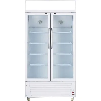 Chlazení Crown SC650.2 Chladicí vitrína dvoudveřová + AKCE | 565 l, 8 police, bílá, 200 x 100 cm, zámek, reklamní panel