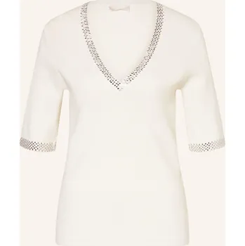 Dámský svetr Liu Jo Dámský Svetr S 3/4 Rukávy A Ozdobnými Kamínky, bílá, 42