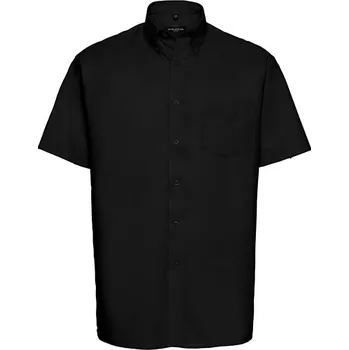 Pánská košile Russell Collection Pánská košile Oxford s krátkým rukávem Easy Care Barva: black, Velikost: 4XL (49/50) G_Z933