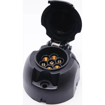 Tažné zařízení zásuvka 12V 7P plast JAEGER s mikrospínačem+těsnění boční vývod pravý