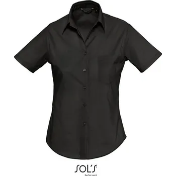 Pánská móda SOL´S Popeline-Blouse Esčepice e Krátký rukáv Barva: black, Velikost: 3XL G_L620