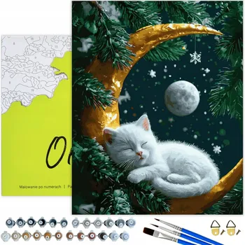 MALOVÁNÍ PODLE ČÍSEL Kočka Obrázky k Malování Podle Čísel s Rámem Pro Děti