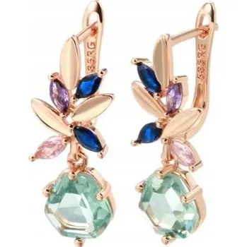 Náušnice Zlaté Náušnice 585 s růžově zlatými zirkony