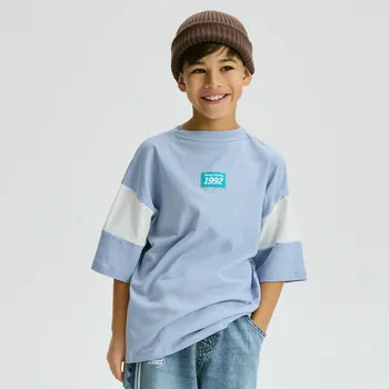 Reserved - Bavlněné tričko s potiskem - bleděmodrá - 026FH-05X - 026FH-05X-128