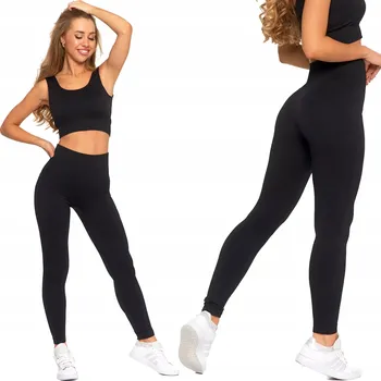 Dámské legíny Moraj Sportovní žebrované legíny s vysokým pasem černé 2000-102 S/M