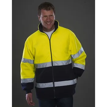YOKO Hi-Vis 2pásmová 2- Tričkoónová fleecová bunda Barva: Hi-Vis Yellow, Velikost: S G_YK10B