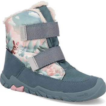 Dívčí zimní obuv Barefoot dětské zimní boty Superfit - Trace grey/pink šedorůžové Velikost: 35