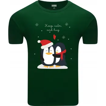 Pánské tričko Vánoční Pánské Tričko s Roztomilým Potiskem Tučňáků S
