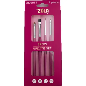 Kosmetický štětec ZOLA Brow Update Set sada 4 štětců pro úpravu obočí