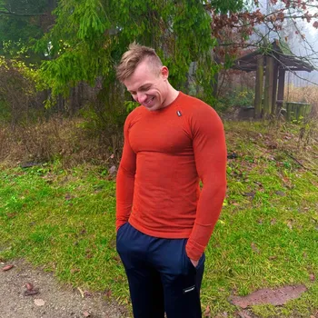 Pánské tričko TERMOVEL Pánské tričko MODAL DLR oranžové VELIKOST: 2XL