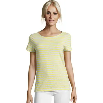 Dámské tričko SOL´S Dámské pruhované tričko s kulatým výstřihem Miles Barva: Bílá, Velikost: L G_L01399