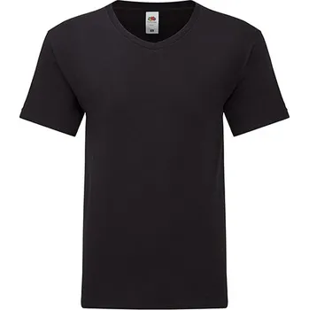Pánská móda Fruit of the Loom Ikonický 150V krk T Barva: black, Velikost: L G_F273