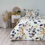 Ložní povlečení mikroflanel 140x200 + 90x70 - KATE ŽLUTÁ - ZIP