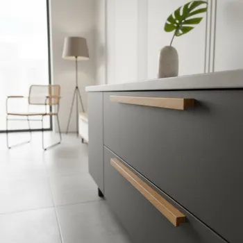 Nábytkové kování Interex design Dřevěná úchytka GILAN / Dub lakovaný 64 mm