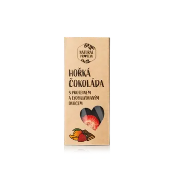 Čokoláda NaturalProtein Hořká čokoláda s proteinem a lyofylizovaným ovocem 30 g
