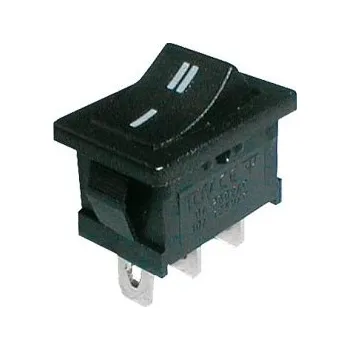 vypínač Přepínač kolébkový 2pol./3pin ON-ON 250V/6A černý