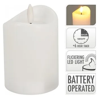 Svíčka LED svíčka 12,5x7 cm, bílá s časovačem