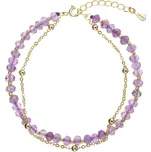 Pozlacený dvojitý náramek s ametysty 13115.3