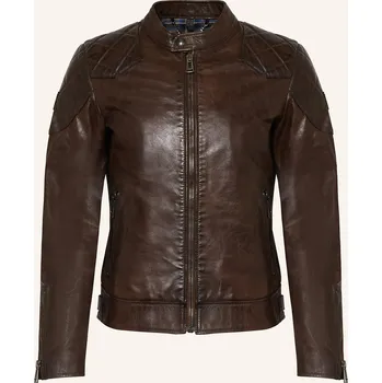 Pánská bunda Belstaff Pánská Kožená Bunda Outlaw, tmavě hnědá, 50