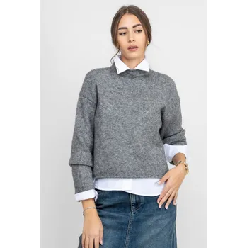 Dámský svetr Vero Moda pletený svetr se stojáčkem Mirla šedý Velikost: L