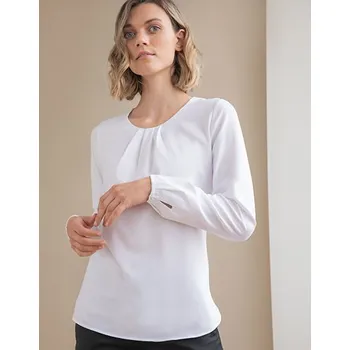 Dámská halenka Henbury Dámská halenka s dlouhým rukávem vpředu Barva: Černá, Velikost: L G_W598