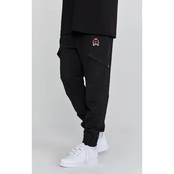 Pánské kalhoty SikSilk Black Cargo Pants – Černé cargo kalhoty Velikost: M