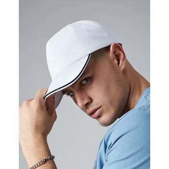 Módní doplněk Beechfield Autentický 5 panelový uzávěr - Piped Peak Barva: Červená, Velikost: One Size G_CB25c