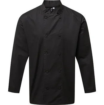 Pánské tričko Premier Workwear Chef´s Long Sleeve Coolchecker® Jacket Barva: Black (ca. Pantone Black C), Velikost: XL G_PW903