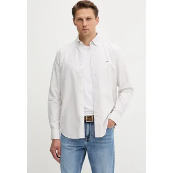 Pánské oblečení Bavlněná košile Tommy Hilfiger MW0MW36238 béžová 80X, vel. M