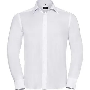 Pánská košile Russell Collection Pánská nežehlivá košile L/S Tailored Ultimate Barva: white, Velikost: S (37/38) G_Z958