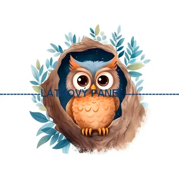 Látkový panel - Sovička - PT-53 Velikost: 40x40cm, Materiál: Mikroplyš