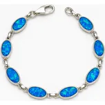 Stříbrný náramek opál modrý Olivie